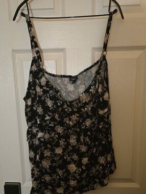 torrid Black Floral Spaghetti Strap Cami